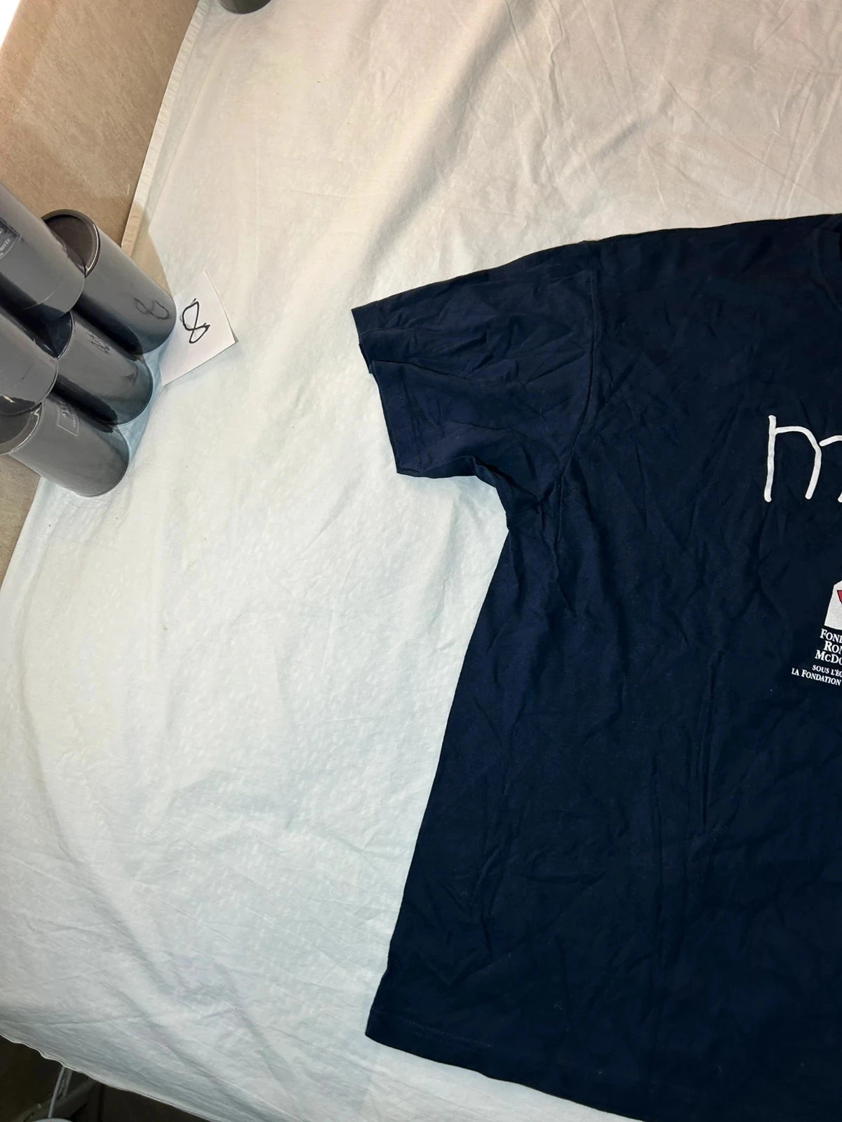 T-shirt bleu marine imprimé merci vintage starworld – photo 5